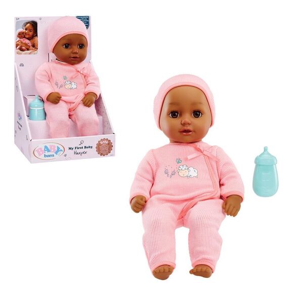 Baby Born My First Baby Doll Harper - Dark Brown Eyes: Realistic Soft-Bodied Ba - Picture 1 of 7